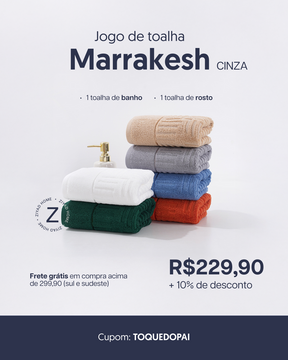Jogo de Toalha Marrakesh - 1 Toalha de Banho e 1 Toalha de Rosto - Algodão Puro